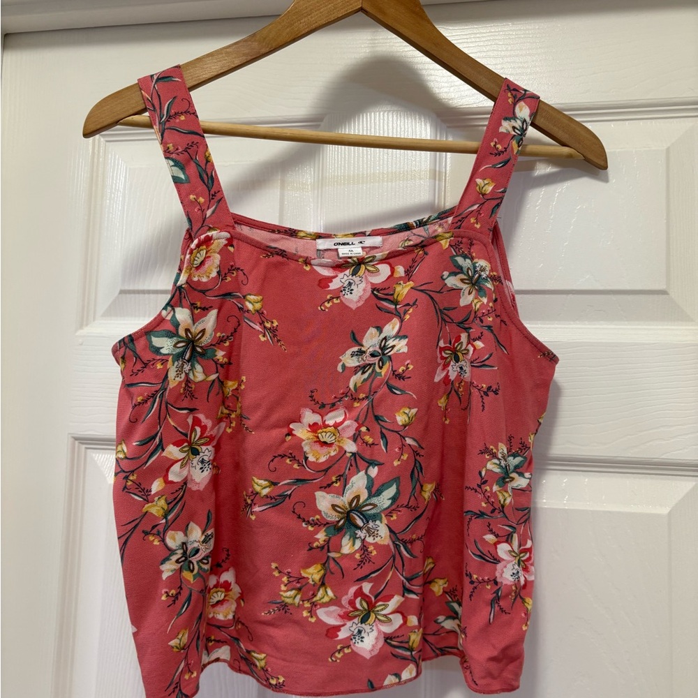 O'Neill Floral Camisole in Pink and White